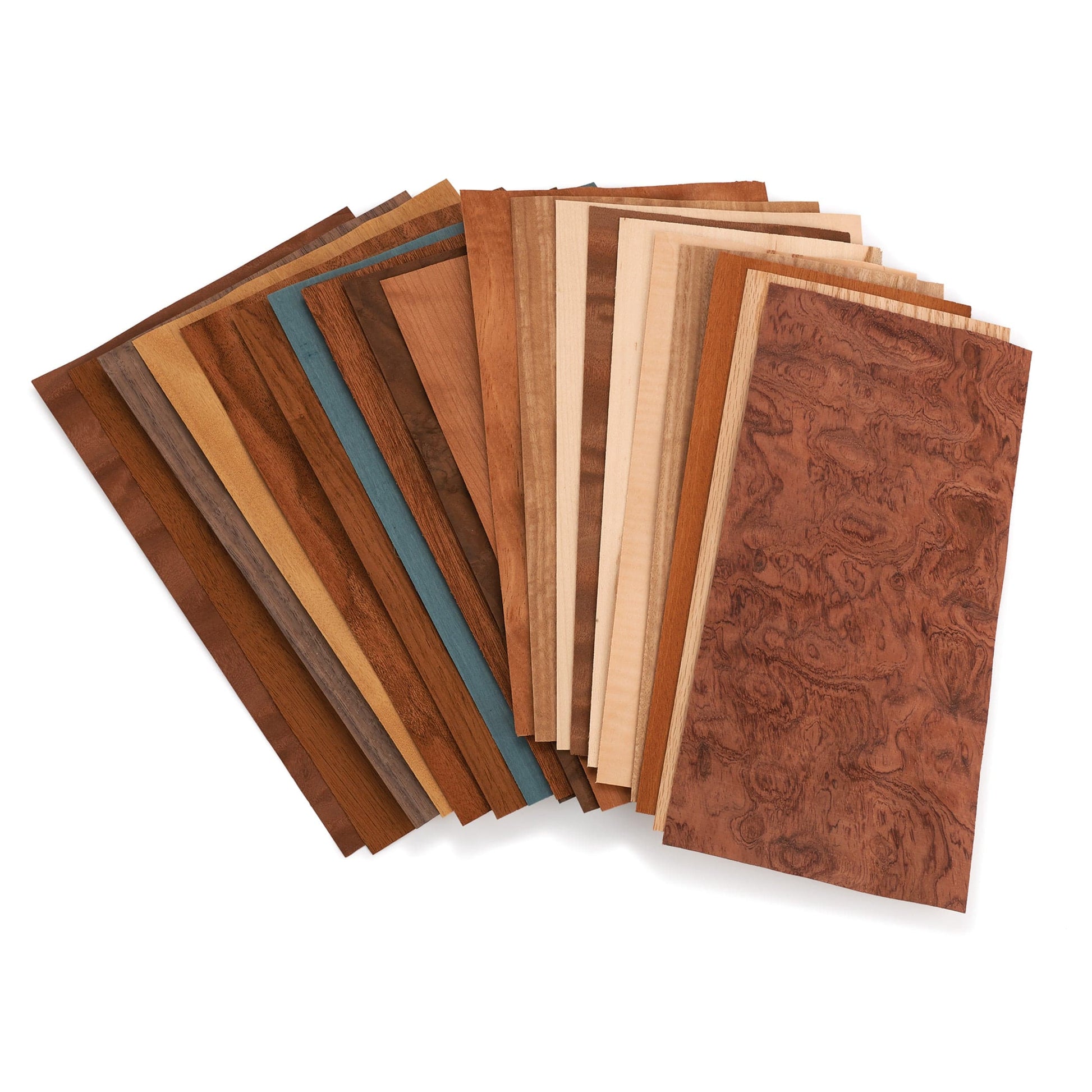 Domestic and Exotic Wood Veneer Pack - 5-1/2" to 7-1/2" Width - Mixed Variety - 10 Square Feet alt 0