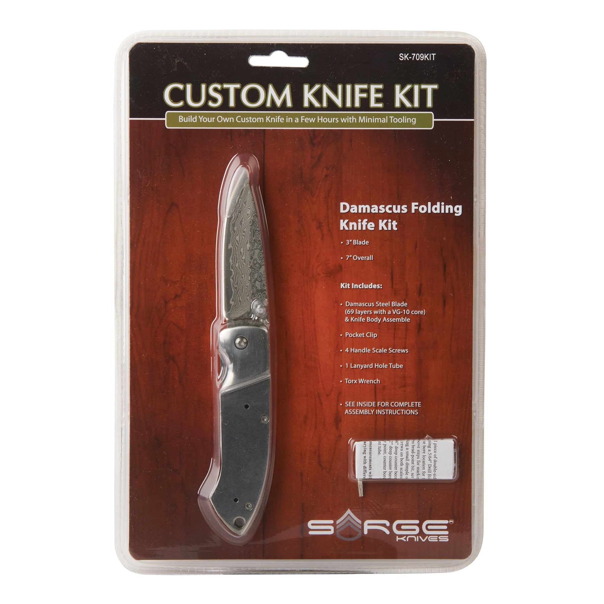 Brave 69 Pocketknife for Hunting and Fishing - 7" - Unfinished Kit alt 0