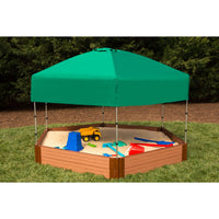 Classic Sienna 7' x  8' x 11" Composite Hexagon Sandbox Kit with Telescoping Canopy/Cover - 2" profile alt 0