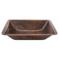 Rectangle Under Counter Hammered Copper Bathroom Sink alt 0