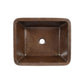 17" Rectangle Skirted Vessel Hammered Copper Sink alt 0
