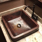 19" Rectangle Skirted Vessel Hammered Copper Sink alt 0