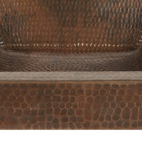 15" Square Skirted Vessel Hammered Copper Sink alt 0