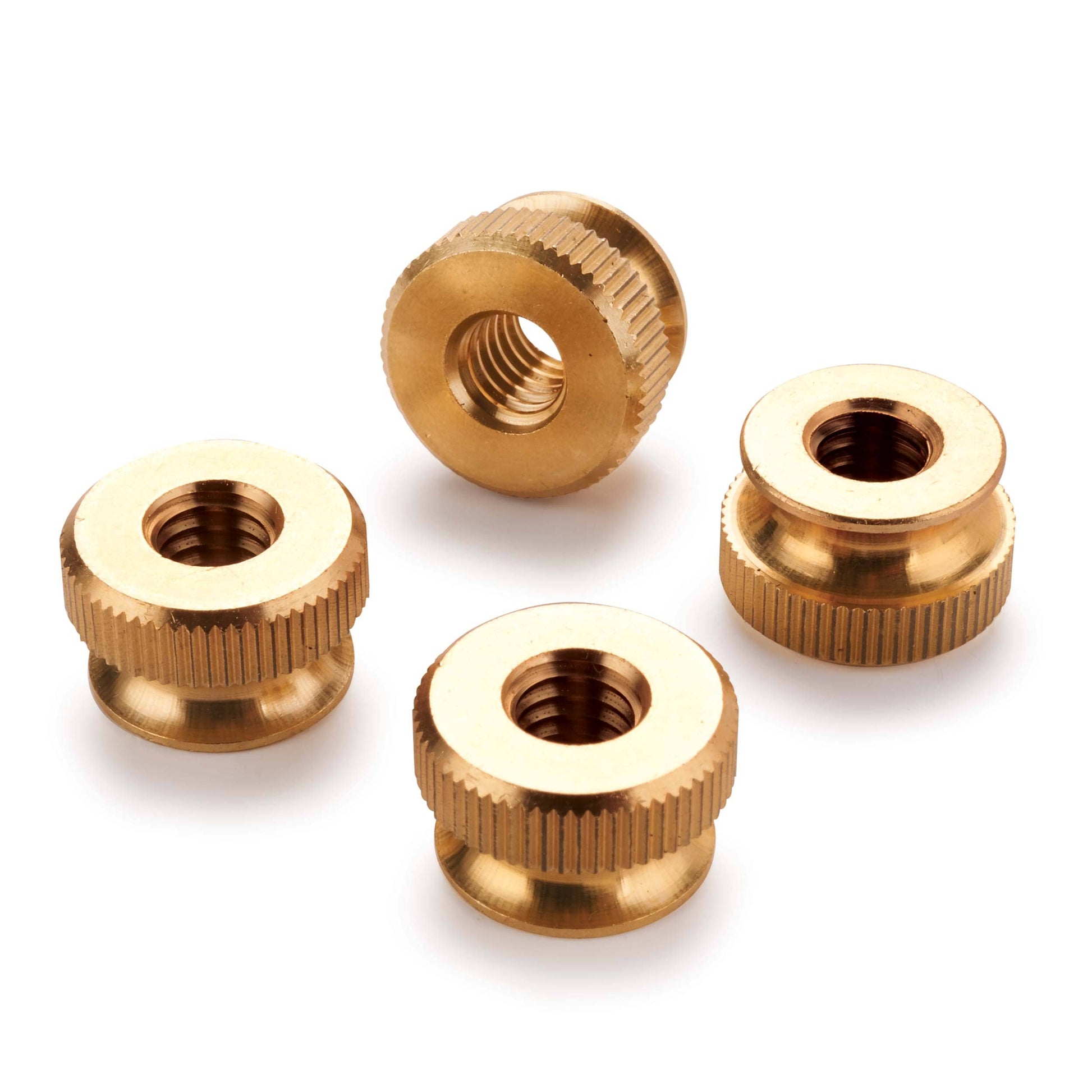 Knurled Thumb Nut Knobs - 5/16" - 18TPI - Brass  - 4 Piece alt 0