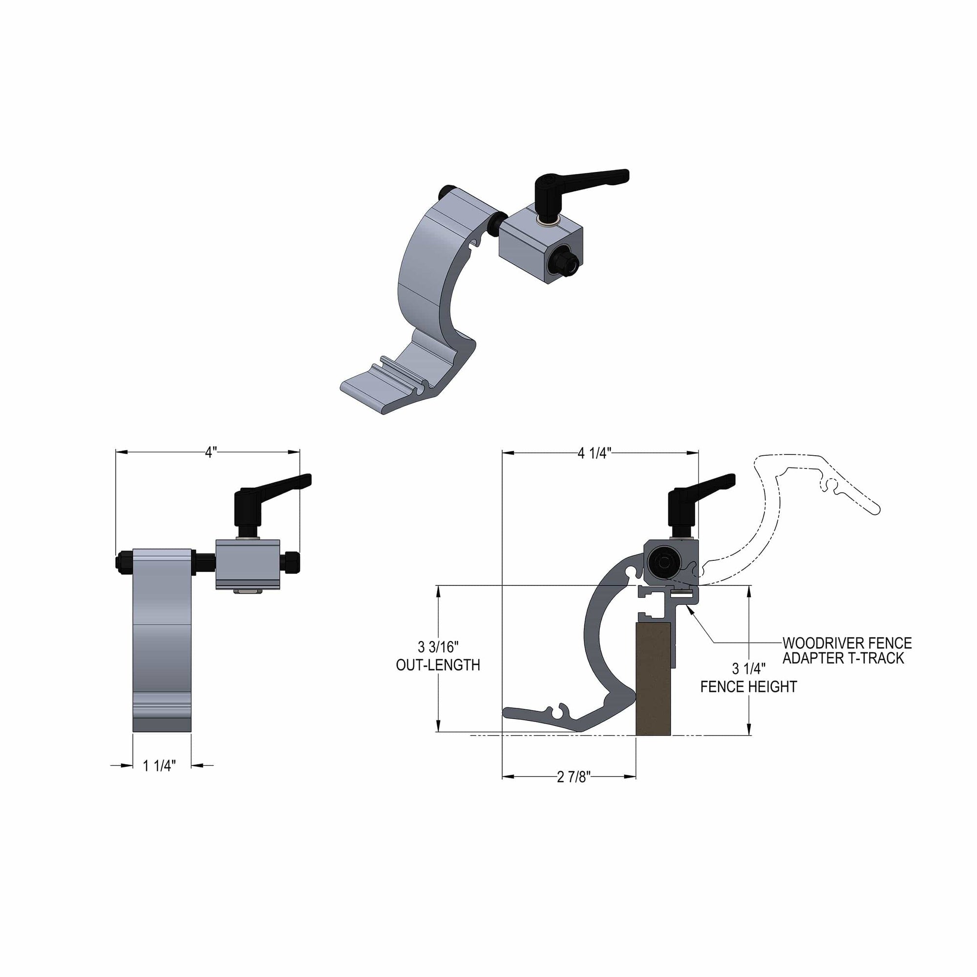 Flip-Over Fence Track Stop alt 0