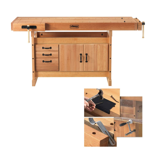 Scandi Plus 1825 Workbench with SM03 Storage Cabinet and Accessory Kit alt 0