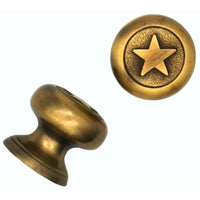 Raised Star Knob, Brass Oxide alt 0