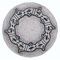 Round Knob with Barbed Wire, Old Silver alt 0