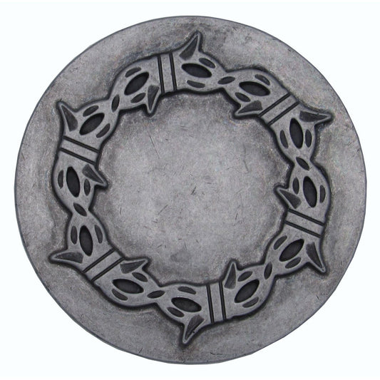 Round Knob with Barbed Wire, Pewter Oxide alt 0