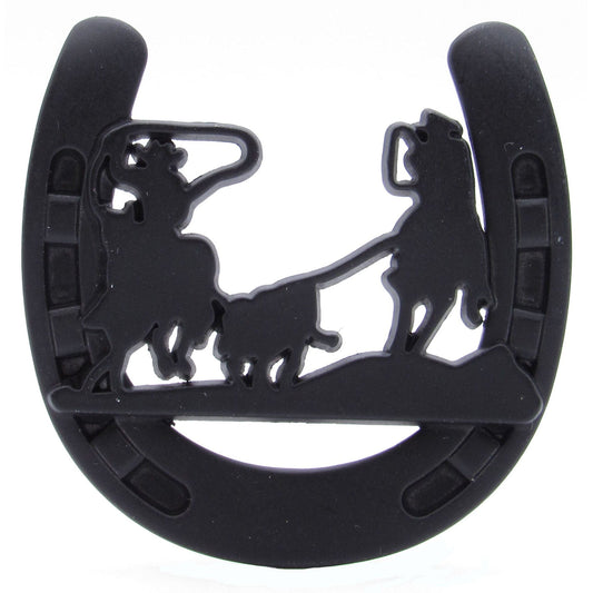 Cowboys Roping Calf Horseshoe Knob, Matte Black alt 0