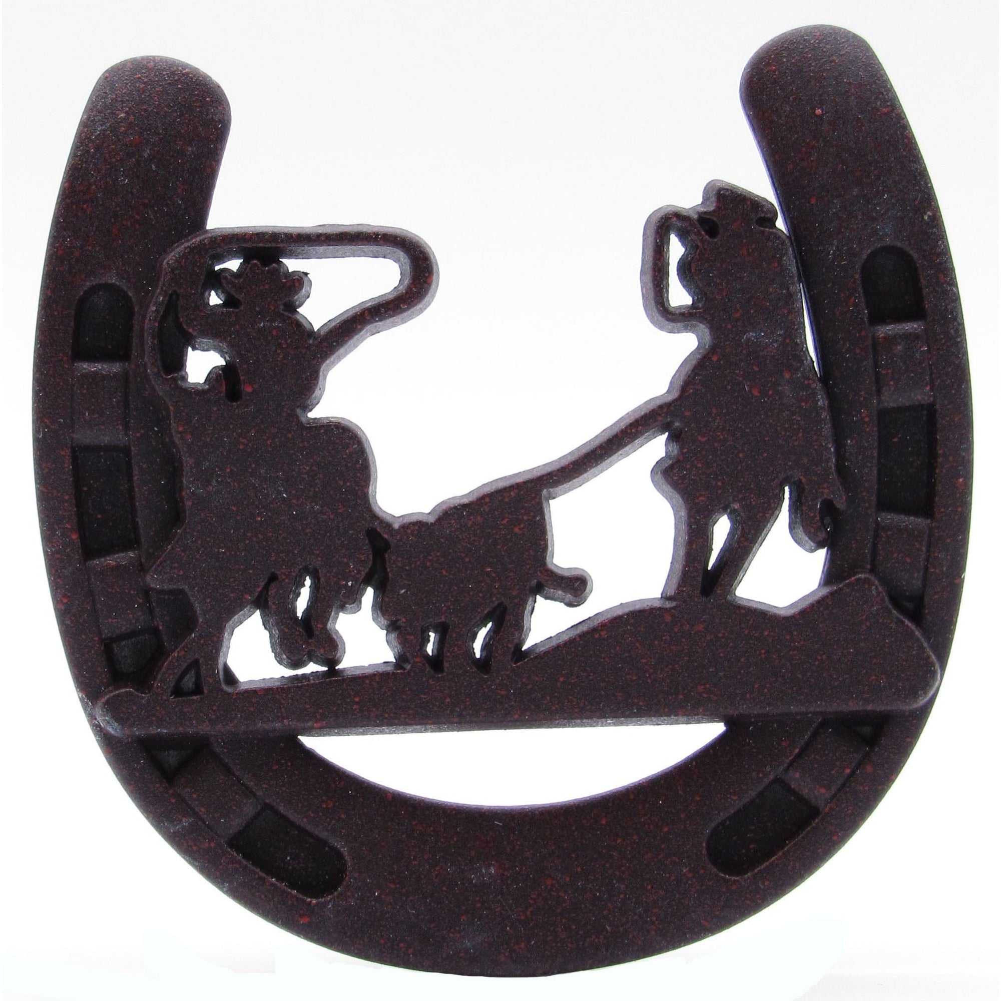 Cowboys Roping Calf Horseshoe Knob, Rust Brown alt 0