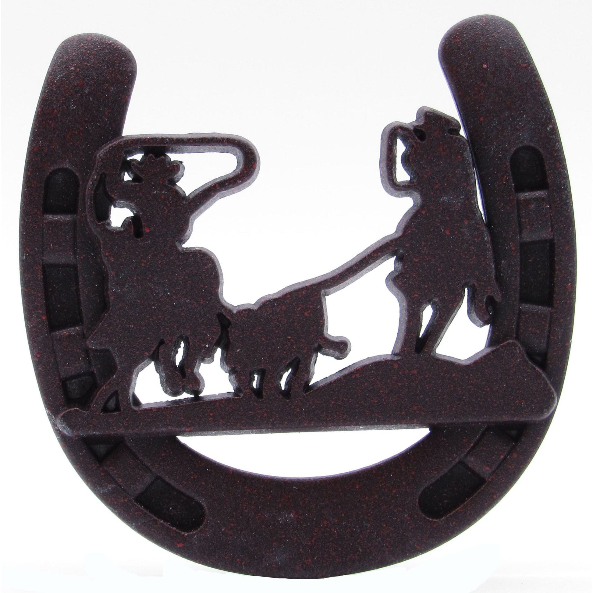 Cowboys Roping Calf Horseshoe Knob, Rust Brown alt 0