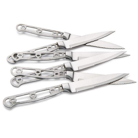 Steak Knife Set for Cutting Steak and Other Meats - 9-3/16" - SS - Unfinished Kit - 6 Piece alt 0