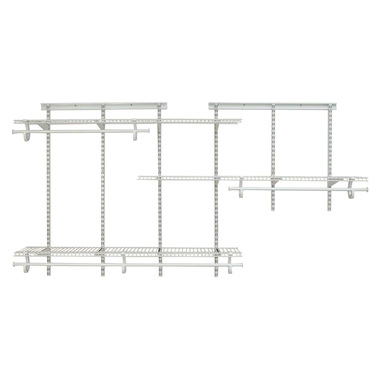 ShelfTrack Adjustable Closet Organizer 5' - 8' W, White alt 0