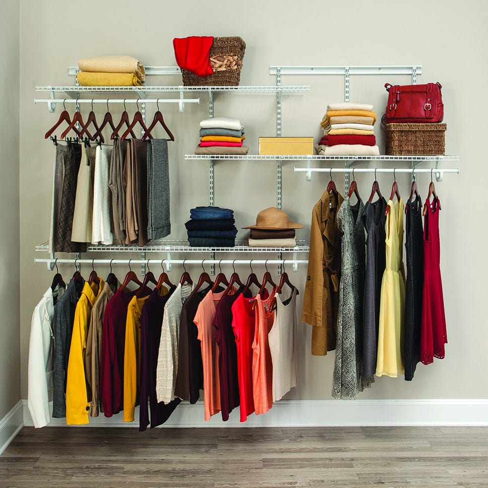 ShelfTrack Adjustable Closet Organizer 5' - 8' W, White alt 0