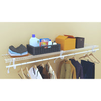 SuperSlide Ventilated Shelf Kit with Hang Rod 72" W x 12" D, White alt 0
