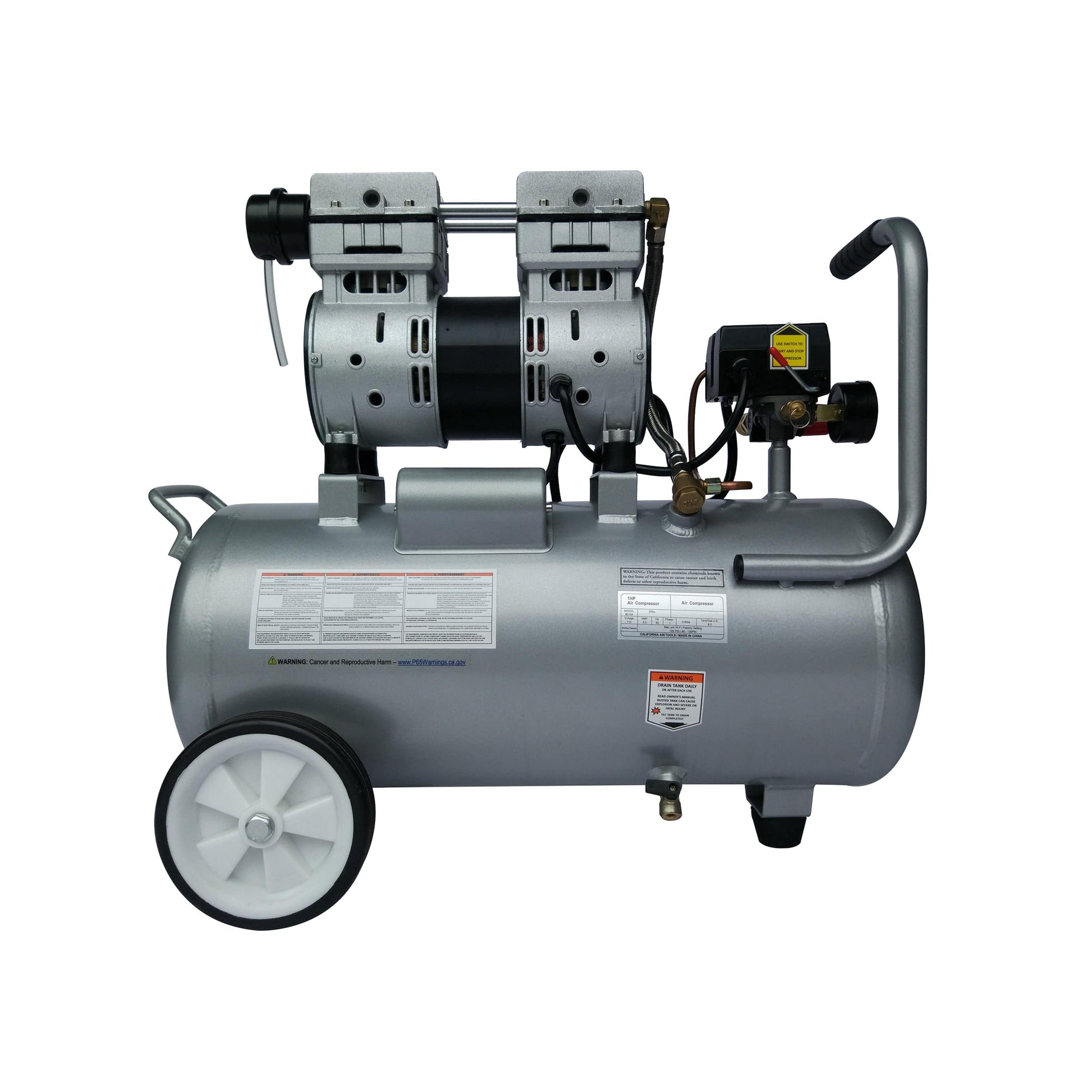 1HP 8 Gallon Oil-Free Aluminum Tank Air Compressor alt 0