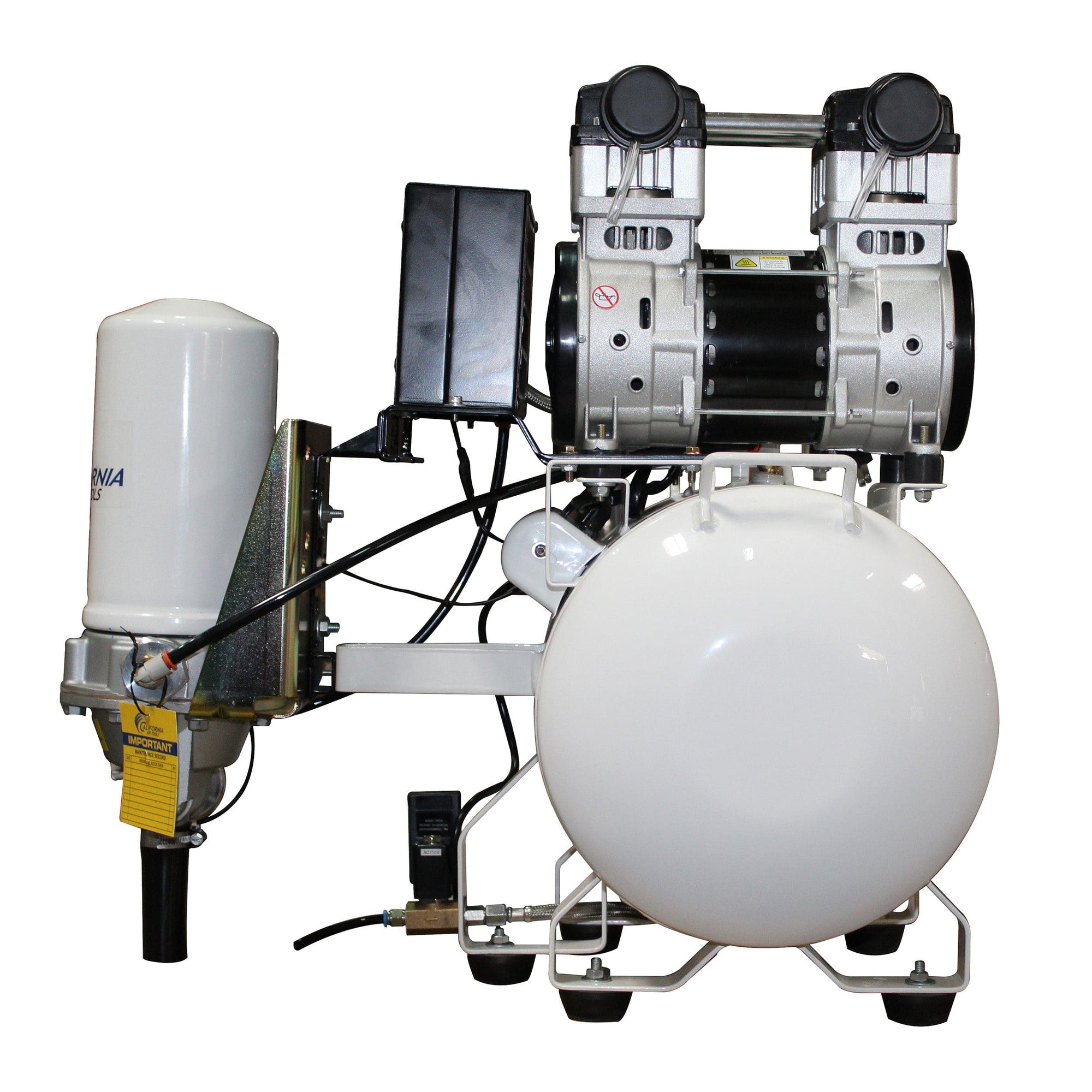 2HP 220V 10 Gallon Oil-Free Steel Tank Air Compressor with Air Drying System alt 0