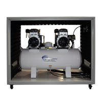 4HP 20 Gallon Oil-Free Compressor with Air Drying System and Auto Drain Valve in Soundproof Cabinet alt 0