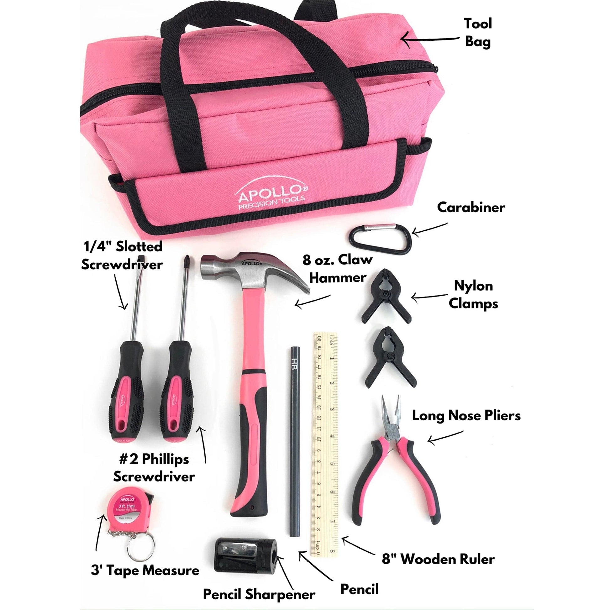 My First Tool Kit, 14 Piece - Pink alt 0