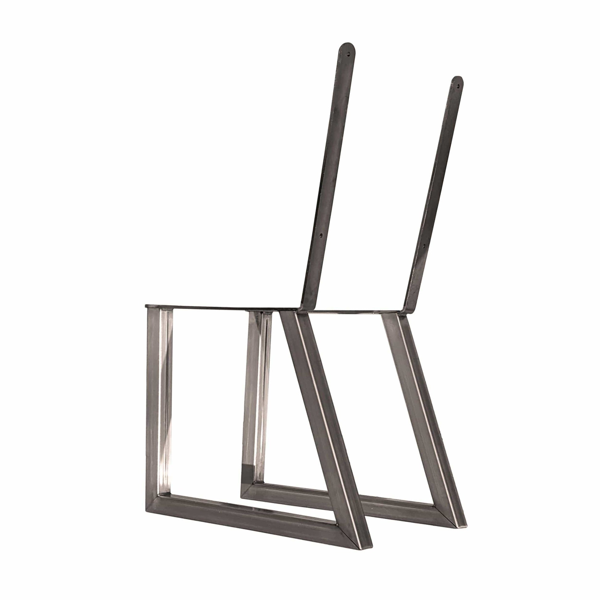 Bench Legs with Back Rest Raw Steel Pair alt 0