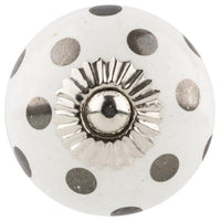 Eclectic Knob, 1-9/16" D, Chrome, White alt 0