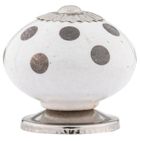 Eclectic Knob, 1-9/16" D, Chrome, White alt 0