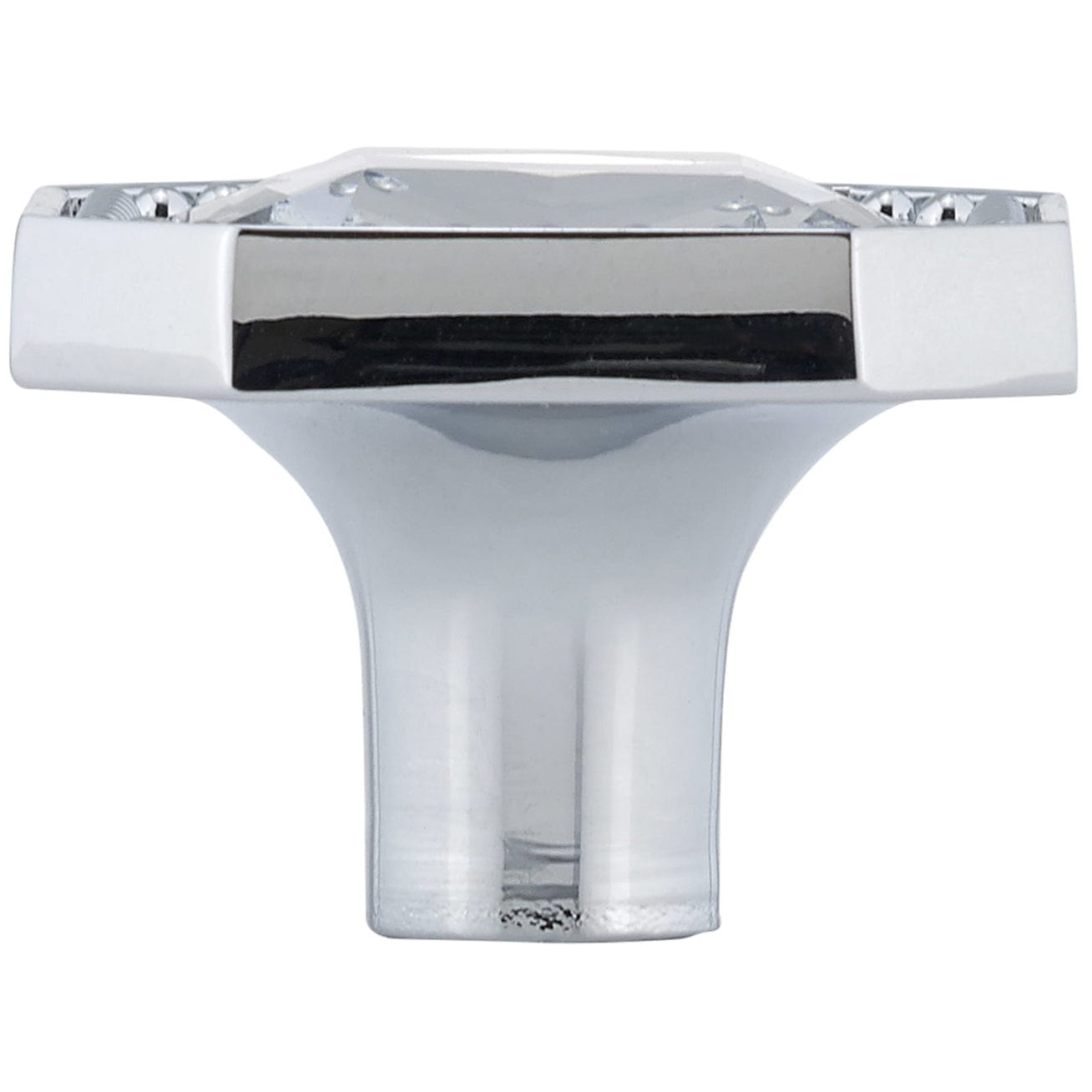 Contemporary Knob, 1-1/4" x 1-1/4", Chrome, Crystal alt 0