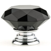 Contemporary Knob, 2" D, Chrome, Black alt 0