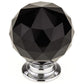 Contemporary Knob, 1-3/16" D, Chrome, Black alt 0