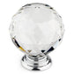 Contemporary Knob, 2" D, Crystal, Clear, Chrome alt 0