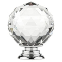 Contemporary Knob, 2" D, Crystal, Clear, Chrome alt 0