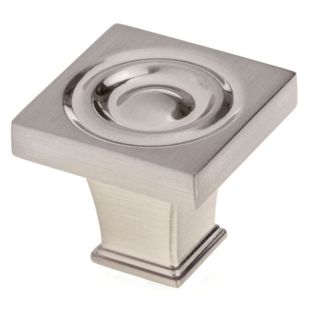 Transitional Knob, 1-3/16" x 1-3/16", Brushed Nickel alt 0