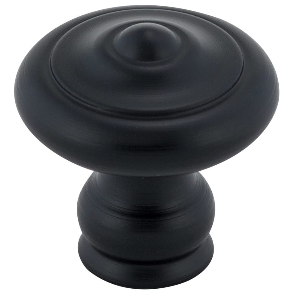 Traditional Knob, 1-3/16" D, Matte Black alt 0
