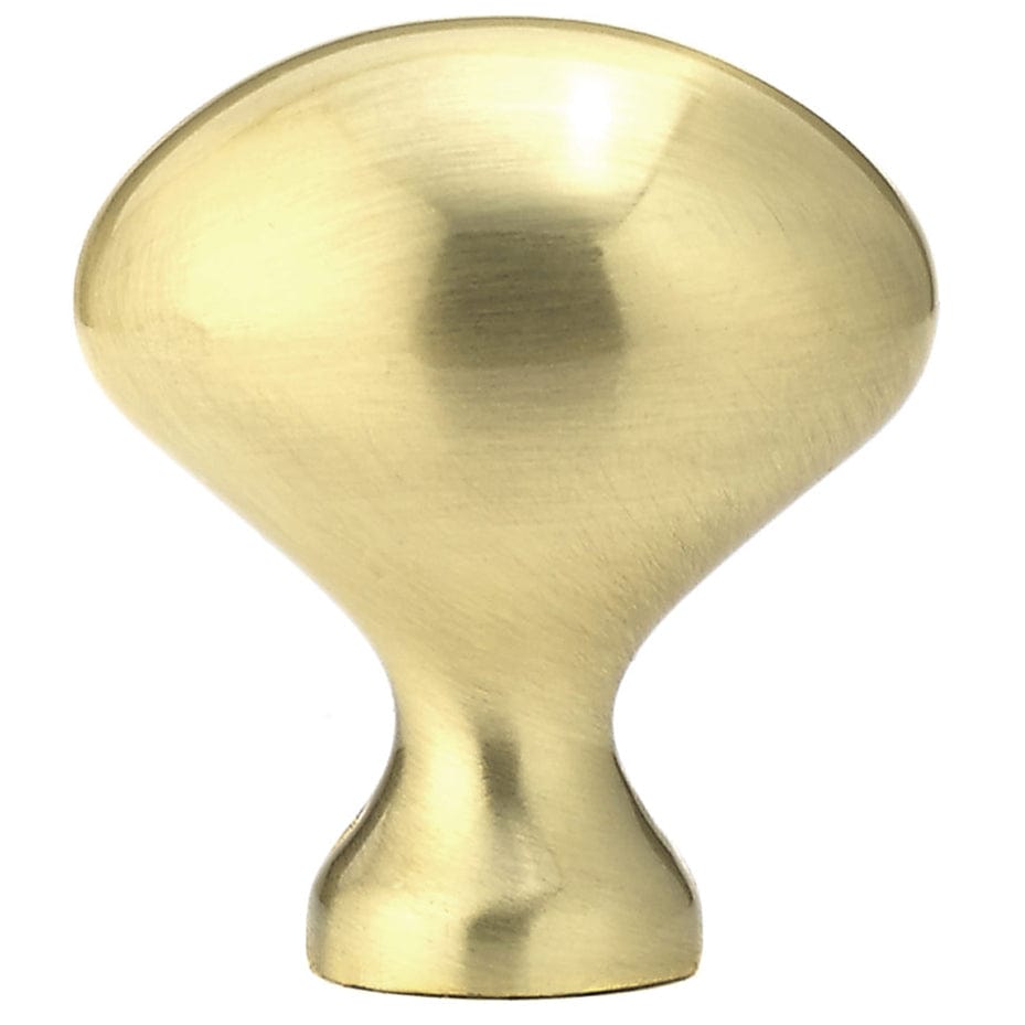 Traditional Knob, 1-3/16" x 25/32", Satin Brass alt 0