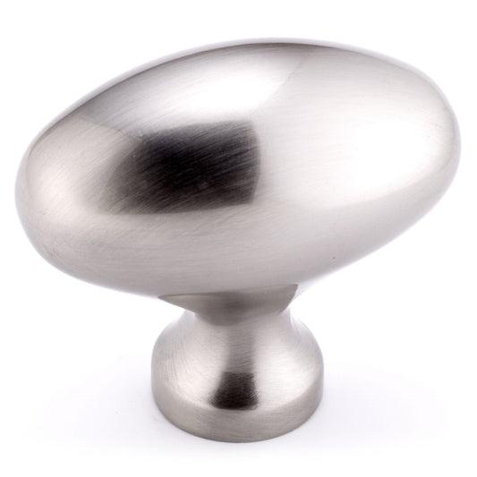 Traditional Knob, 1-31/32" x 1-3/32", Brushed Nickel alt 0
