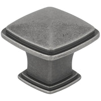 Transitional Knob, 1-7/32" x 1-7/32", Pewter alt 0