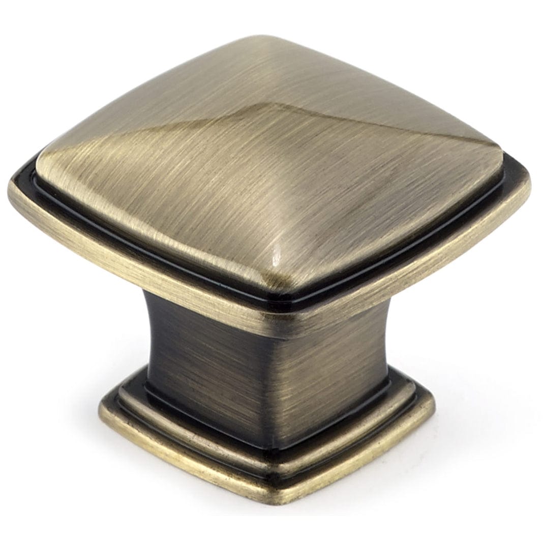 Transitional Knob, 1-7/32" x 1-7/32", Antique English alt 0