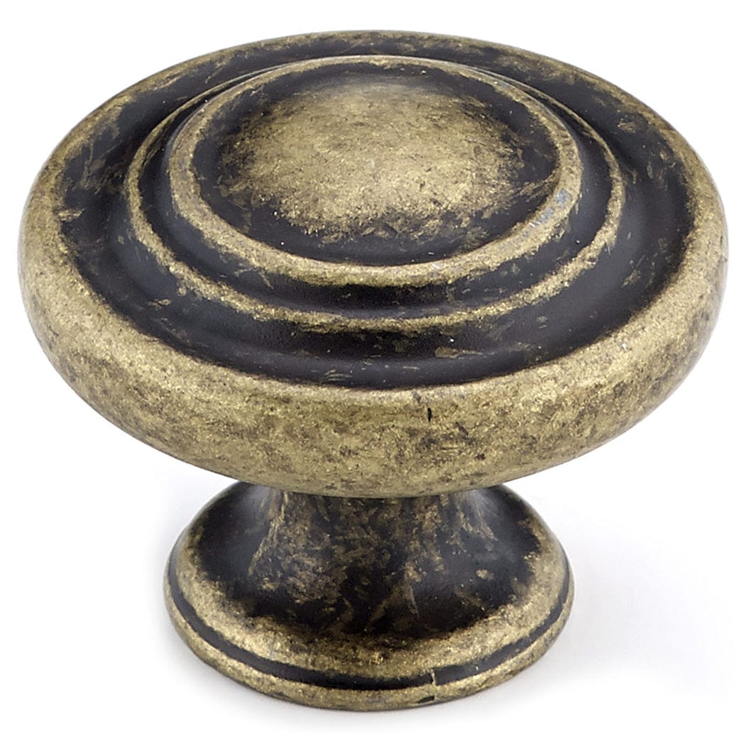 Traditional Knob, 1-5/16" D, Burnished Brass alt 0