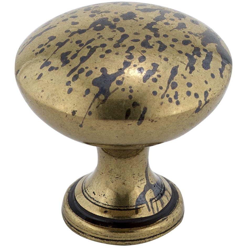 Traditional Knob, 1-3/16" D, Oxidized Brass alt 0