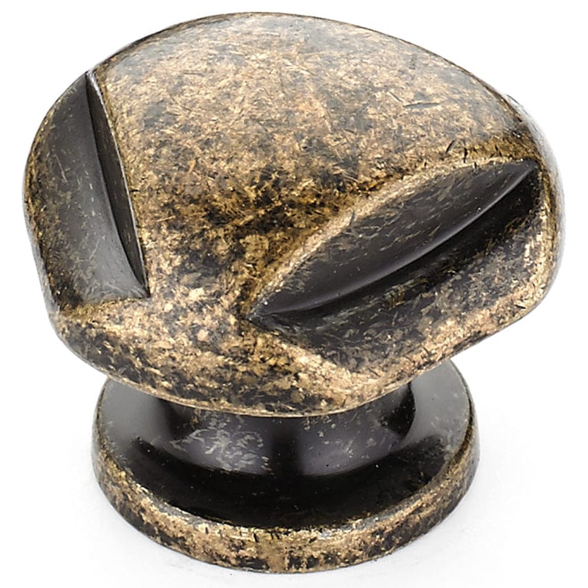 Traditional Knob, 1-1/8" D, Burnished Brass alt 0