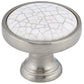 Eclectic Knob, 1-1/8" D, Crackle White, Brushed Nickel alt 0