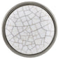 Eclectic Knob, 1-1/8" D, Crackle White, Brushed Nickel alt 0