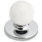 Functional Knob, 1-1/4" D, Chrome, White alt 0