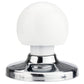 Functional Knob, 1-1/4" D, Chrome, White alt 0