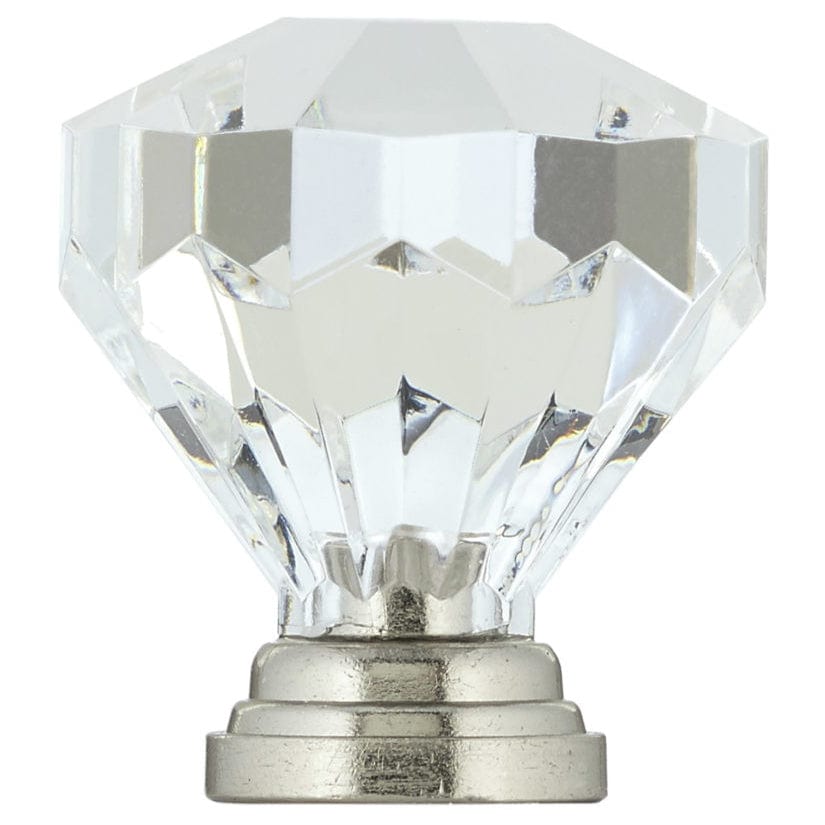 Eclectic Knob, 1-1/4" D, Clear, Brushed Nickel alt 0