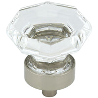 Eclectic Knob, 1-3/8" D, Brushed Nickel, Clear alt 0