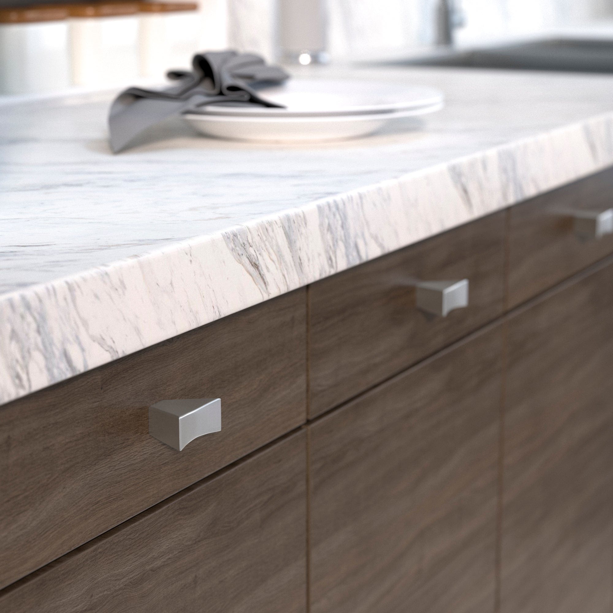 Contemporary Knob, 1-11/16" x 13/16", Brushed Nickel alt 0