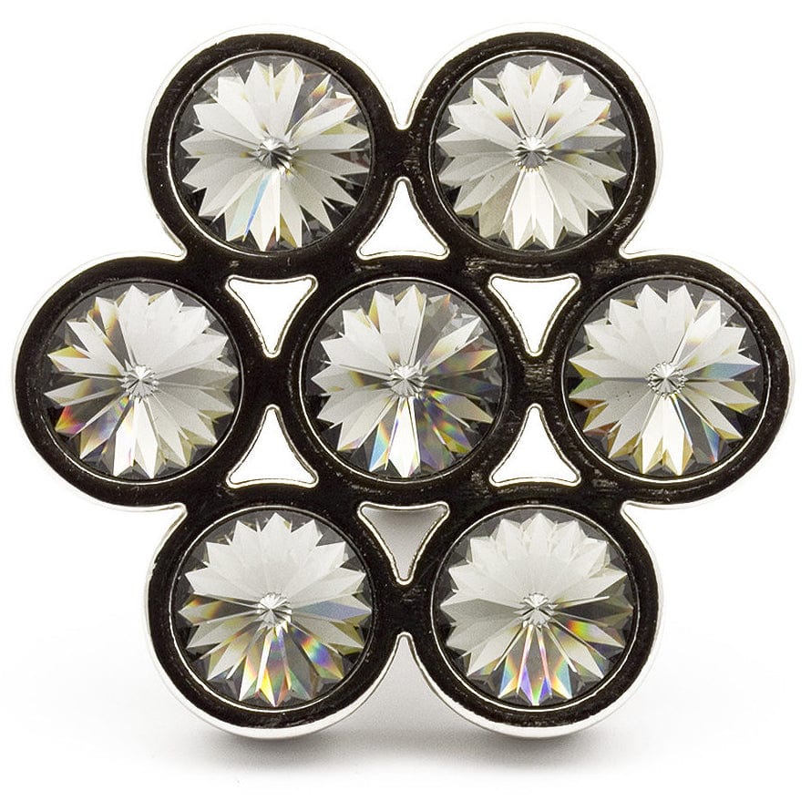 Contemporary Knob, 1-7/8" x 1-23/32", Smoked Crystal, Chrome alt 0