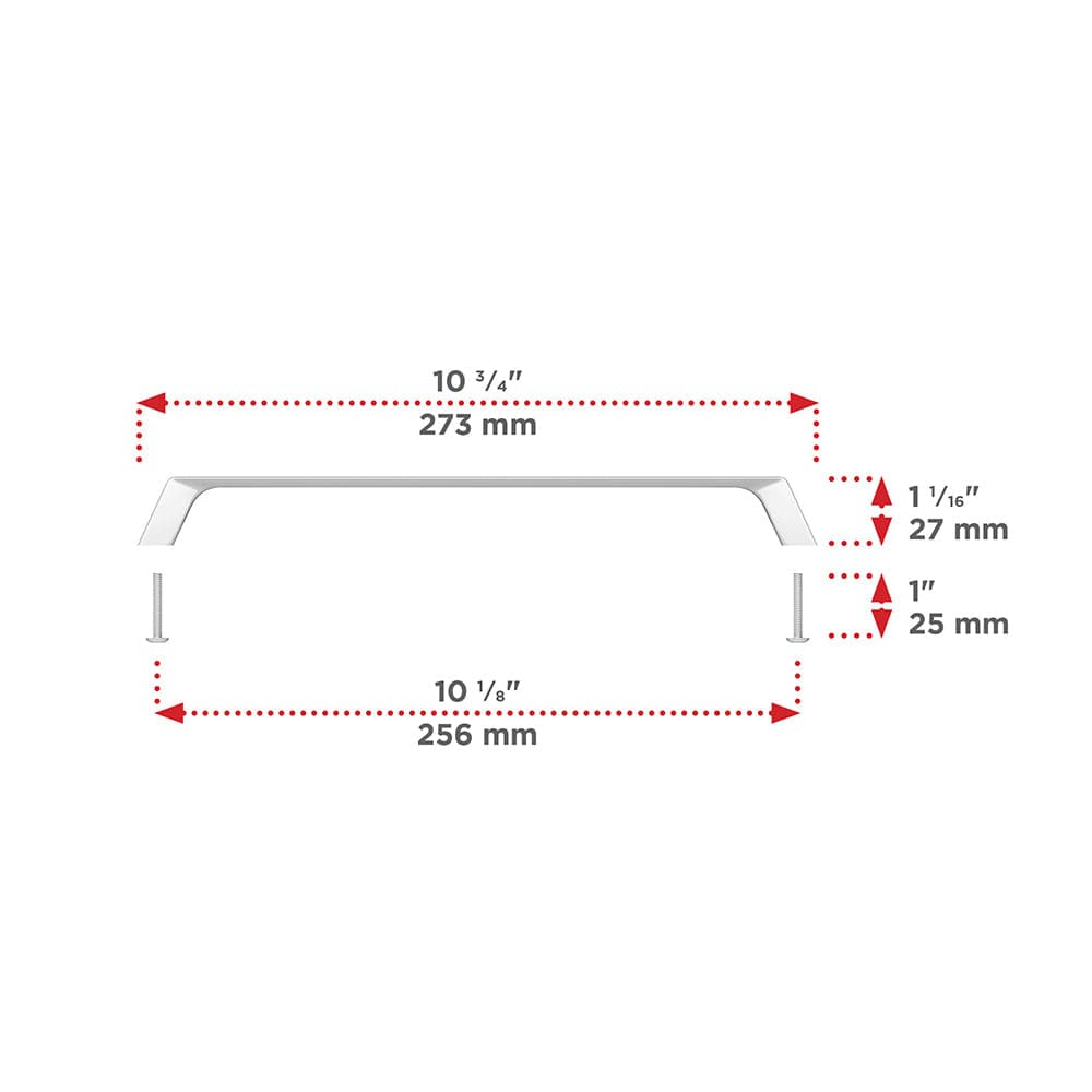 Contemporary Pull, 10-1/8" Center-to-Center, Chrome